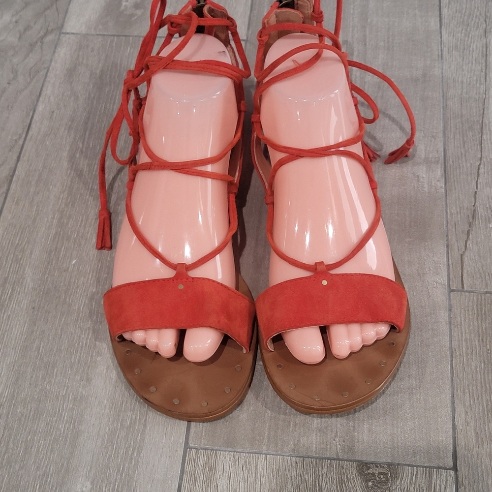Madewell burnt orange suede gladiator sandals 8.5M - Picture 3 of 8